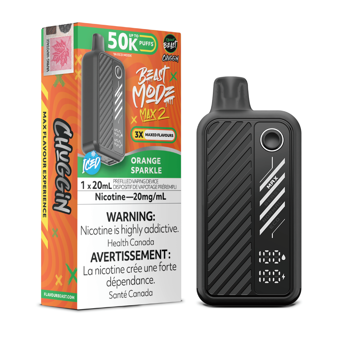 flavourbeast beastmodemax2 apr2025 render fam exs 20mg orangesparkle 2.webp