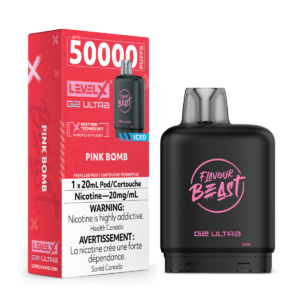 levelx g2 ultra flavourbeast pod aug2025 render fam 20mg pinkbomb 1.webp