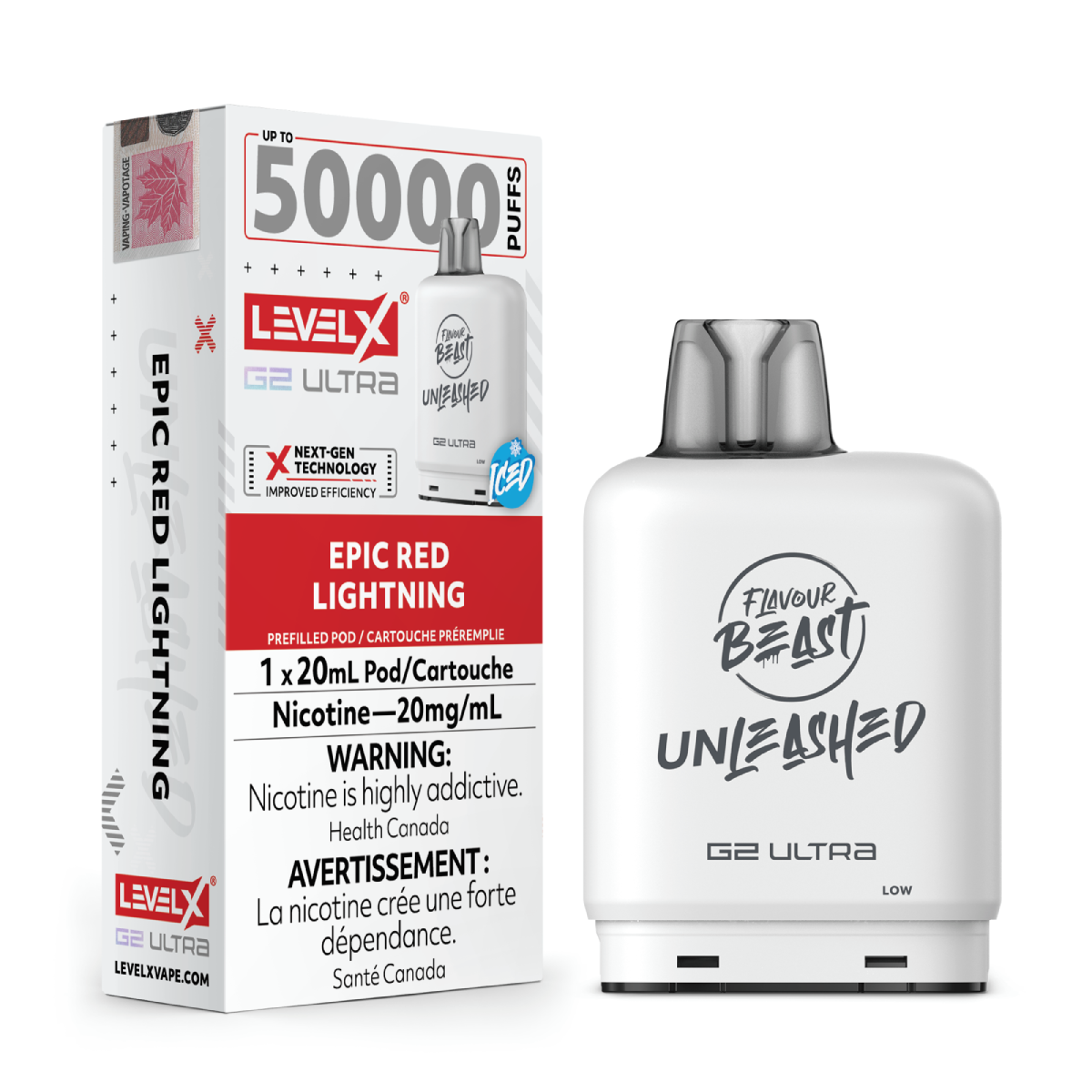 levelx g2 ultra unleashed pod jul2025 render fam exs 20mg epicredlightning 1.webp