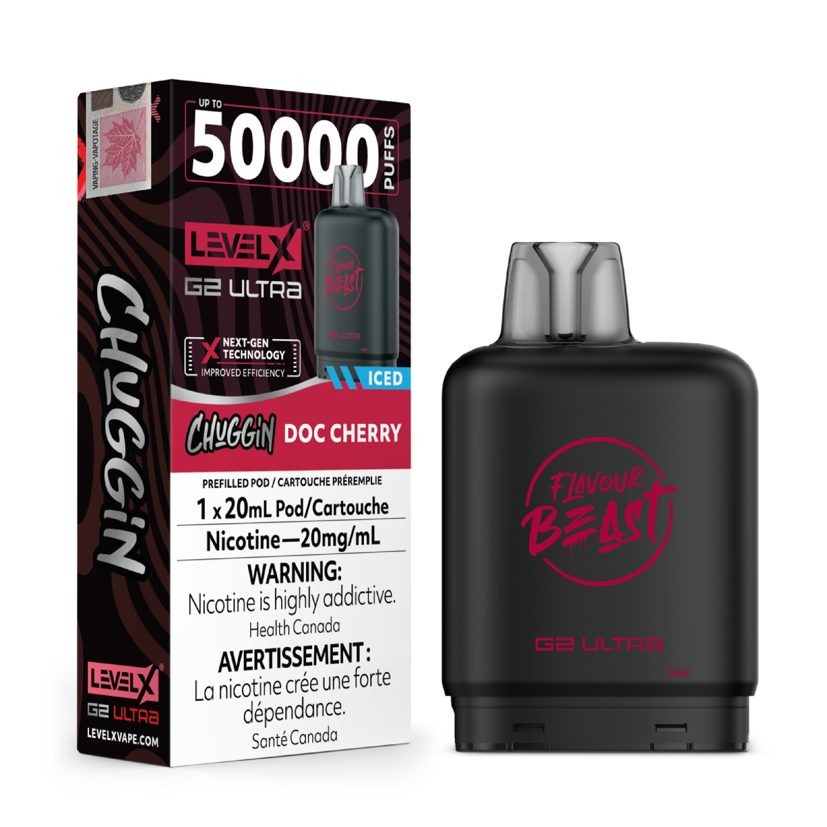 levelx boost g2 ultra flavourbeast pod apr2025 render fam exs 20mg doccherry 2.webp
